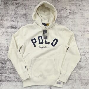 NWT‎ Polo Ralph Lauren Hooded Sweatshirt Off-White Men's Small - 710P06647001